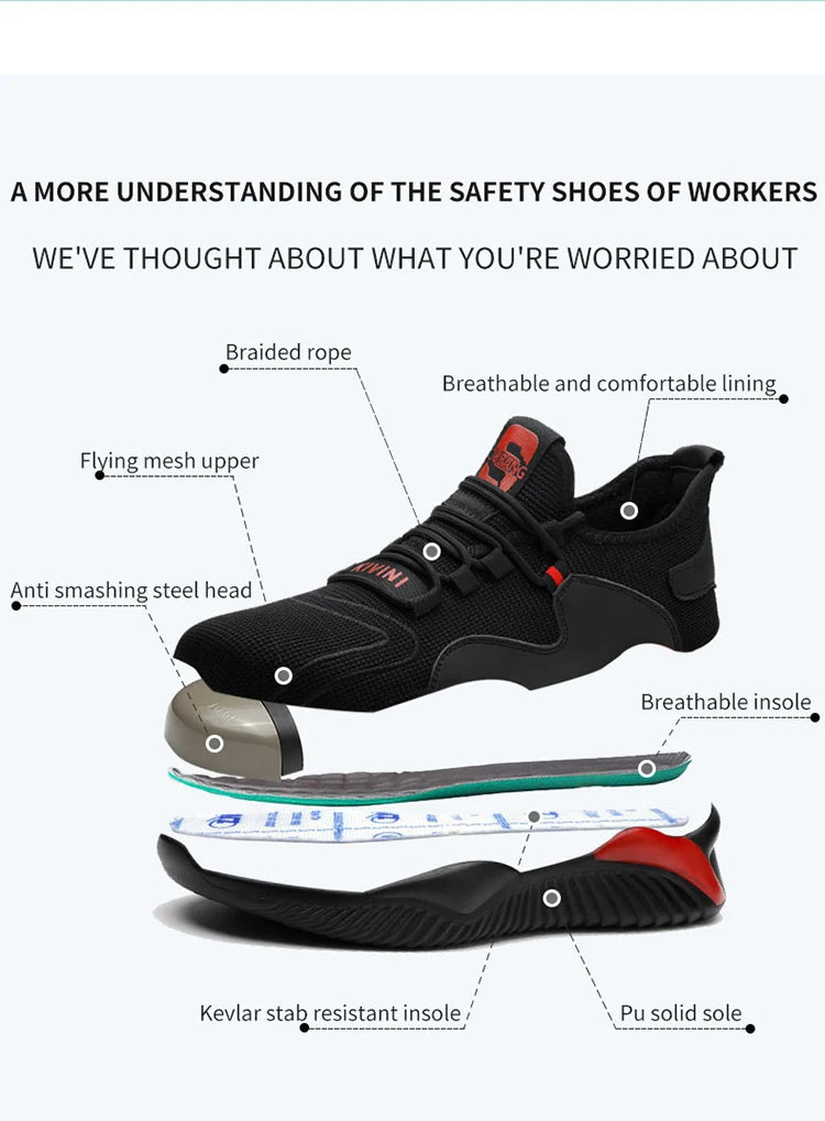 Unisex Steel Toe Safety Boots – European Standard, Anti-Smash, Anti-Puncture Work Shoes