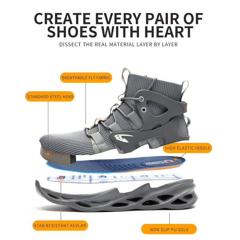 Indestructible Steel Toe Work Boots – Puncture-Proof Safety Sneakers