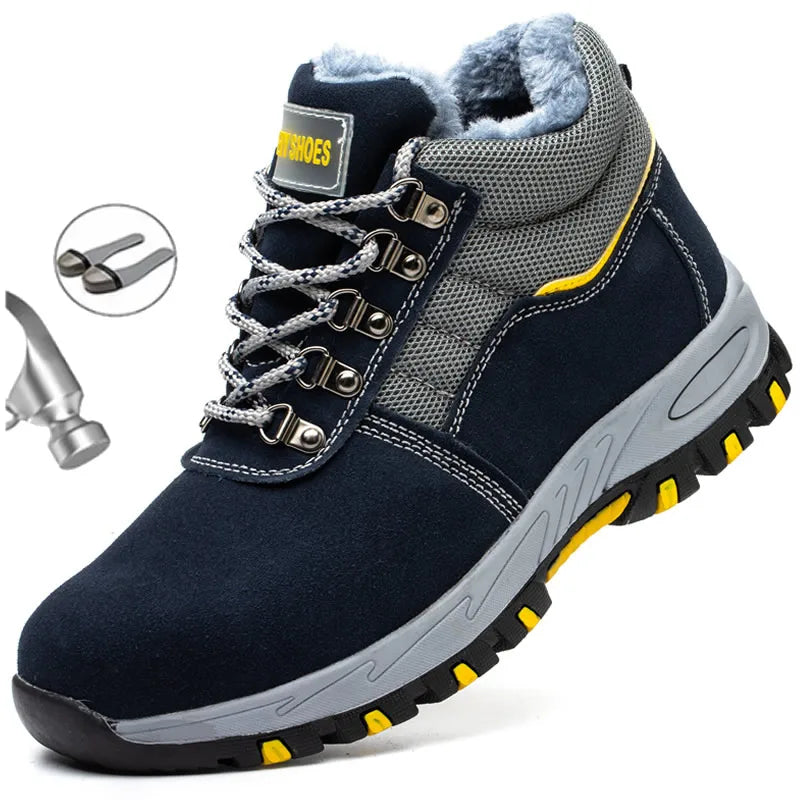 Steel Kix Winter Steel Toe Safety Boots – Puncture-Proof, Warm Plush Work Shoes