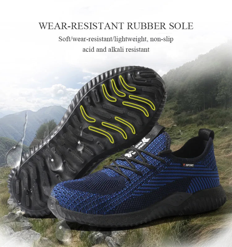 Breathable Steel Toe Work Boots – Puncture-Proof, Indestructible, Lightweight Safety Sneakers