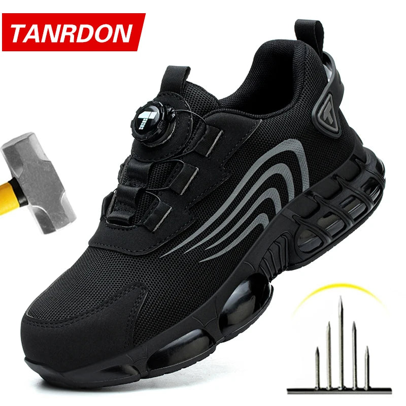 Rotary Button Safety Shoes – Anti-Impact, Anti-Piercing, Fashionable Work Sneakers