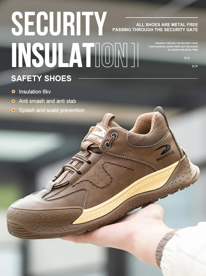 Insulated Composite Toe Work Shoes – Indestructible, Anti-Smash, Anti-Puncture Leather Safety Sneakers