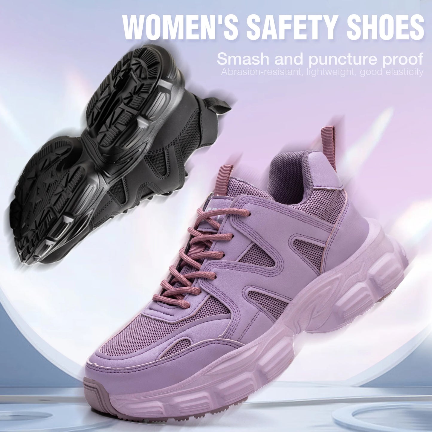 Lightweight Steel Toe Work Shoes – Breathable, Anti-Smash, Anti-Skid Mesh Safety Sneakers