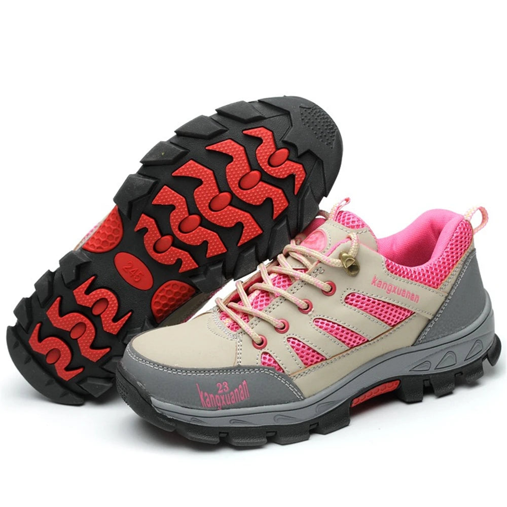 Lightweight Steel Toe Work Shoes – Breathable, Anti-Smash, Anti-Skid Mesh Safety Sneakers