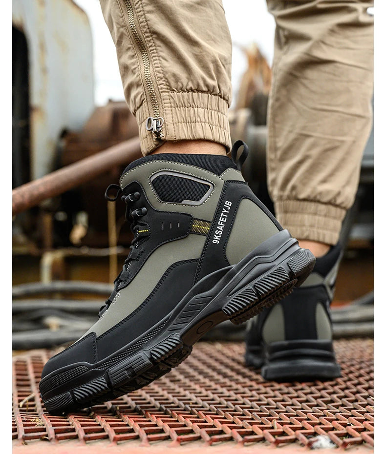 Steel Toe Work Safety Boots – Comfortable, High-Top Industrial Military-Style Sneakers