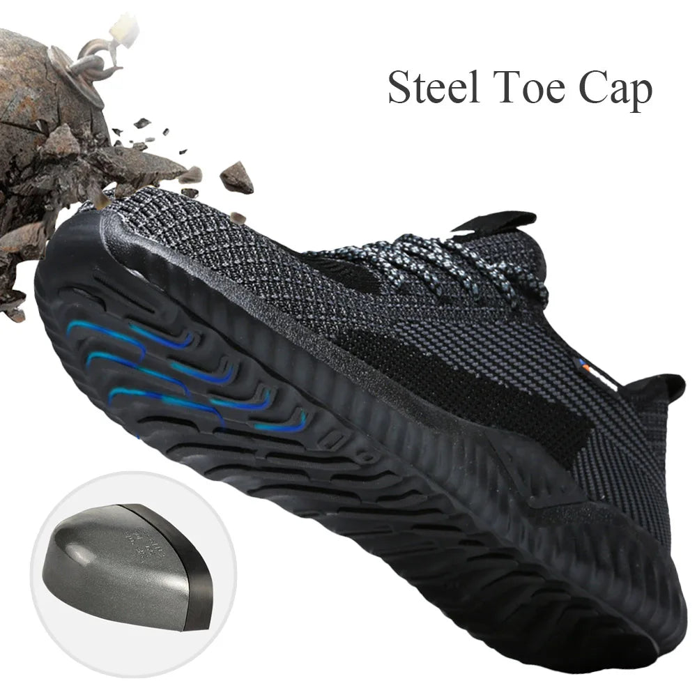 Breathable Steel Toe Work Boots – Puncture-Proof, Indestructible, Lightweight Safety Sneakers