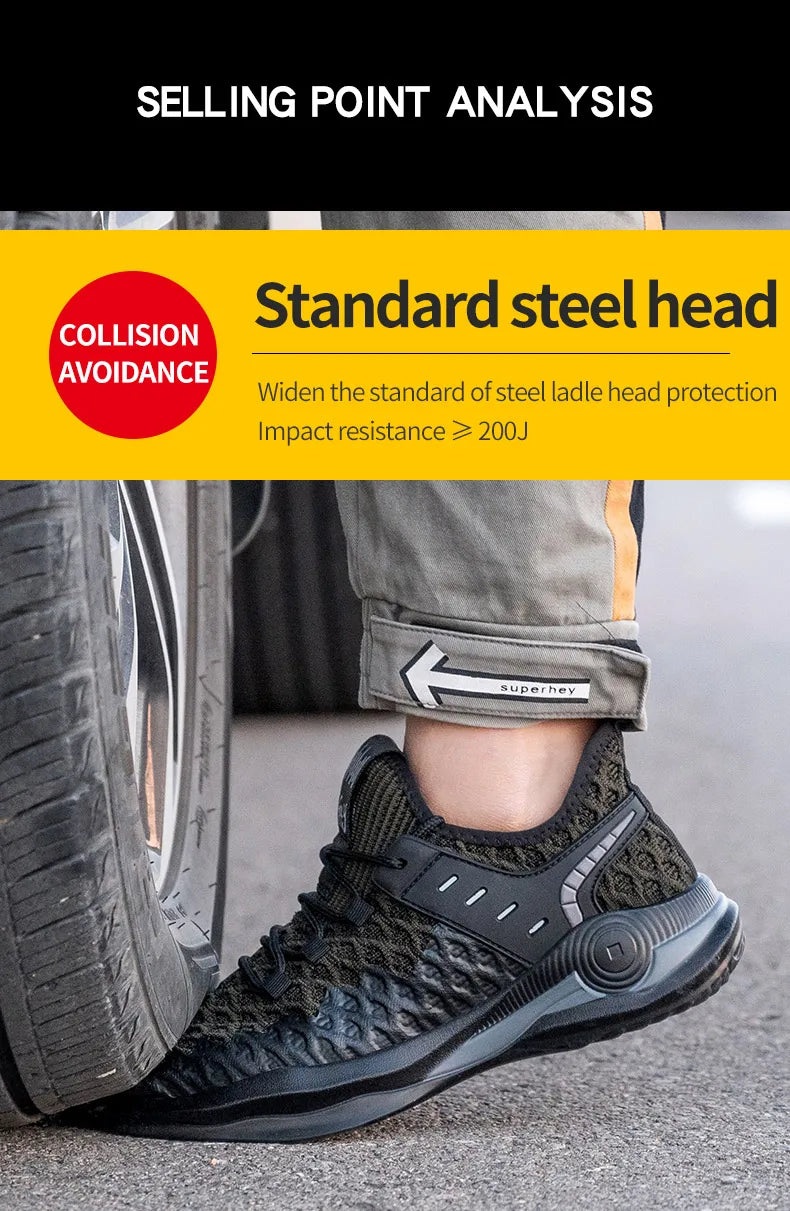 Steel Toe Safety Boots – Indestructible, Lightweight, Puncture-Proof Work Sneakers