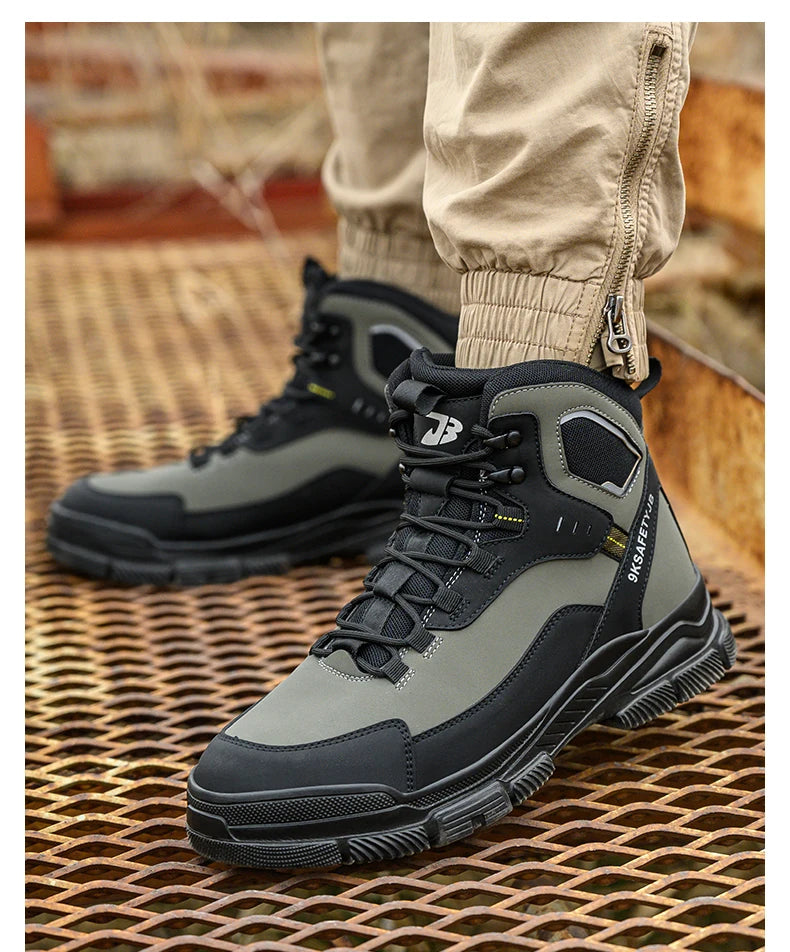 Steel Toe Work Safety Boots – Comfortable, High-Top Industrial Military-Style Sneakers