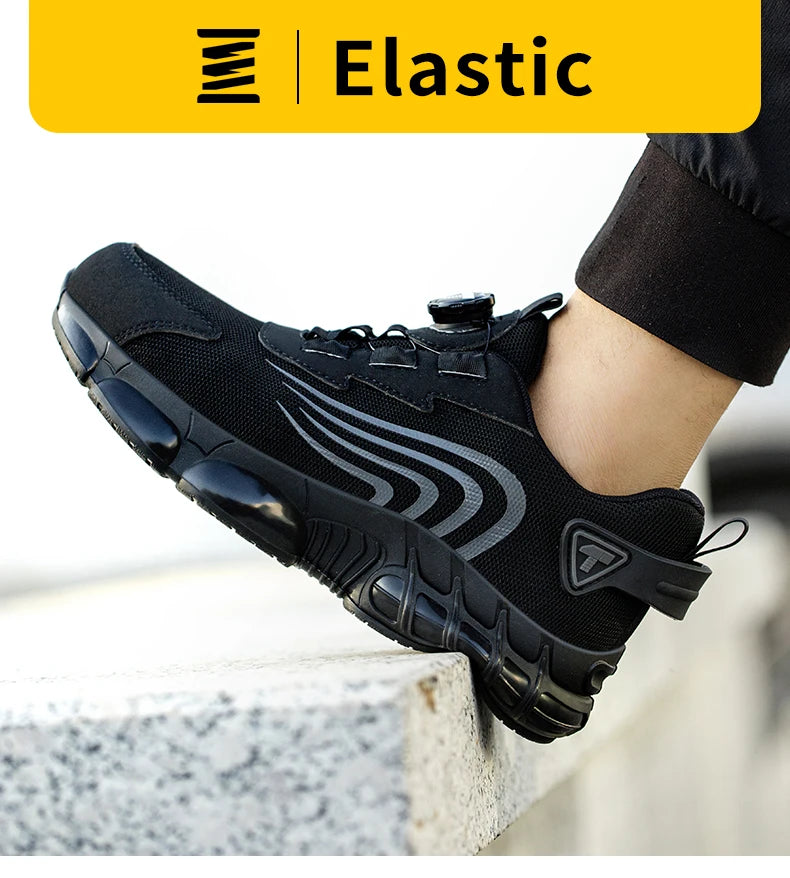 Rotary Button Safety Shoes – Anti-Impact, Anti-Piercing, Fashionable Work Sneakers