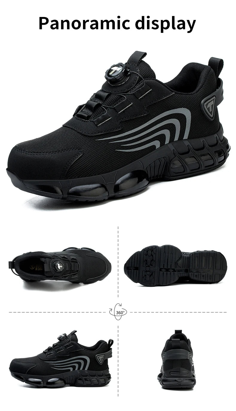 Rotary Button Safety Shoes – Anti-Impact, Anti-Piercing, Fashionable Work Sneakers