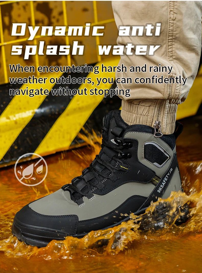 Steel Toe Work Safety Boots – Comfortable, High-Top Industrial Military-Style Sneakers