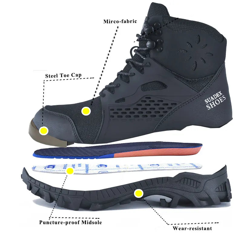 SUADEX S1 Safety Boots – Unisex Steel Toe Anti-Smash