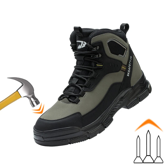 Steel Toe Work Safety Boots – Comfortable, High-Top Industrial Military-Style Sneakers