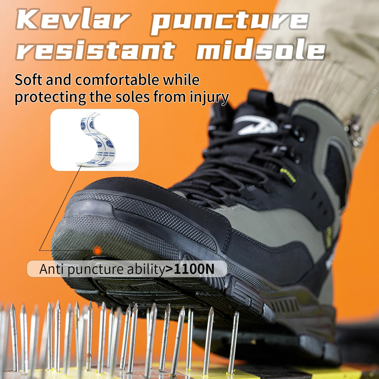 Steel Toe Work Safety Boots – Comfortable, High-Top Industrial Military-Style Sneakers