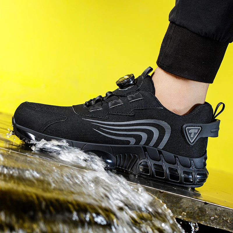 Rotary Button Safety Shoes – Anti-Impact, Anti-Piercing, Fashionable Work Sneakers