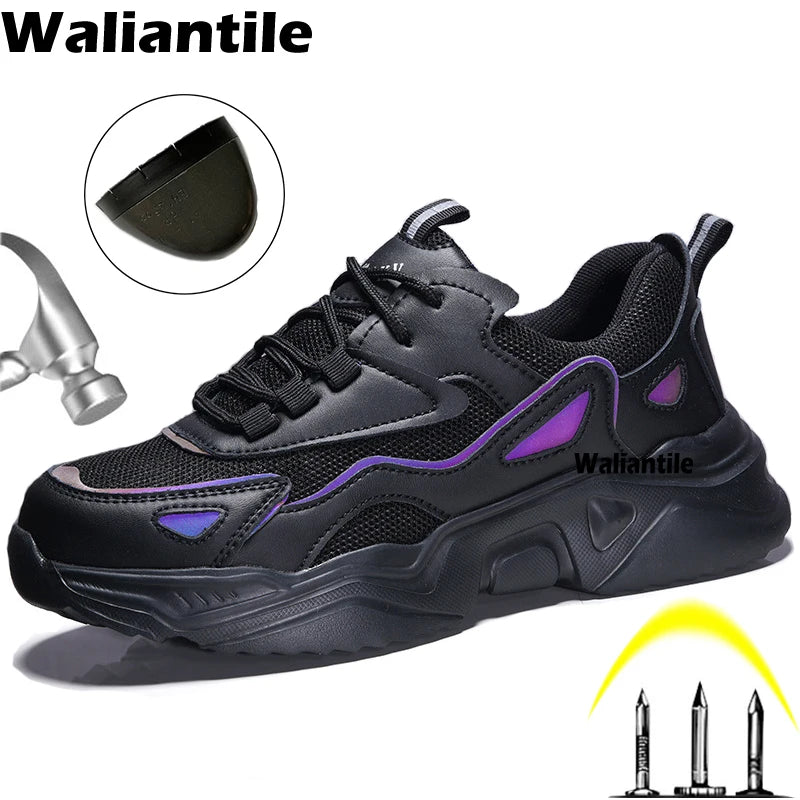 Waliantile Unisex Steel Toe Safety Sneakers – Indestructible, Puncture-Proof Industrial Work Boots