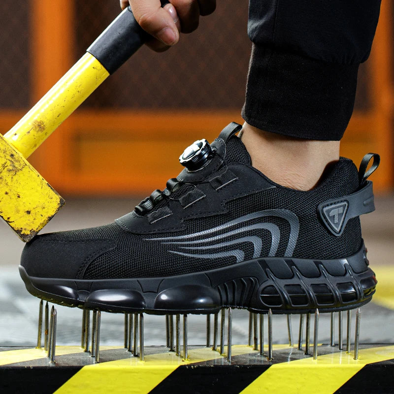 Rotary Button Safety Shoes – Anti-Impact, Anti-Piercing, Fashionable Work Sneakers